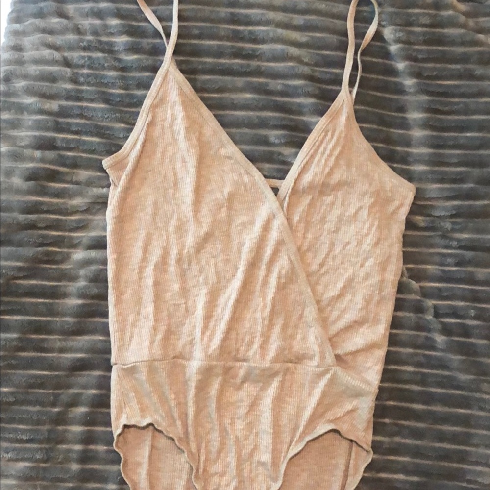 PacSun cream bodysuit with open back